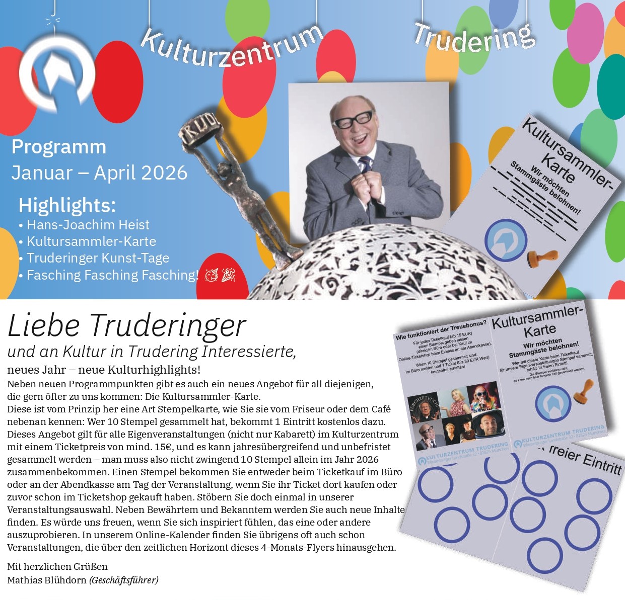 Programmflyer Januar bis April 2026