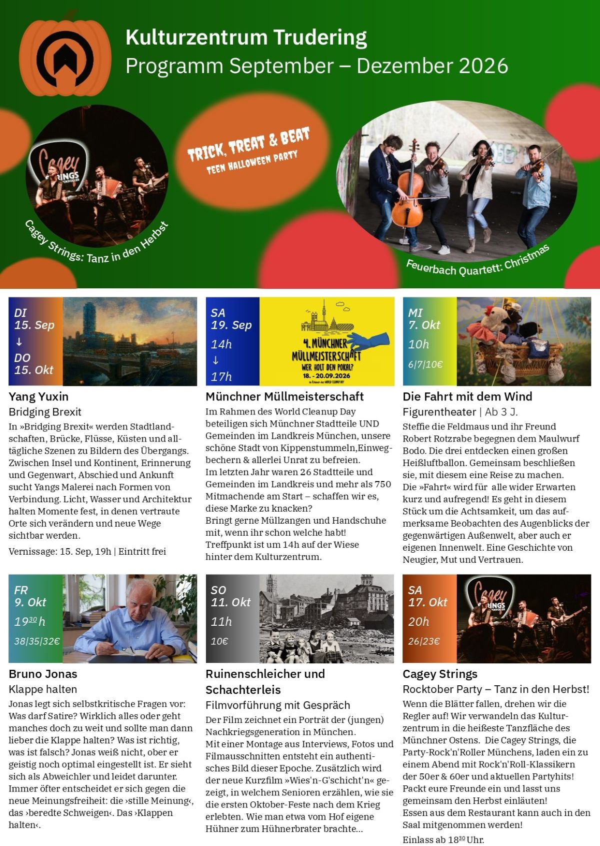 Programmflyer September bis Dezember 2026 jetzt erhältlich
