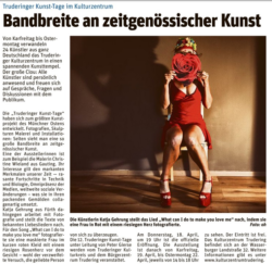 Pressebericht "Bandbreite an zeitgenössischer Kunst""
