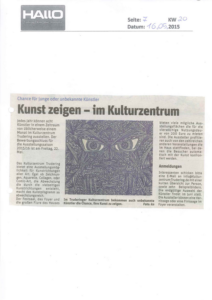 Auszug aus der Presse "Kunst zeigen - im Kulturzentrum"
