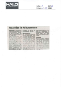 Auszug aus der Presse "Ausstellen im Kulturzentrum"
