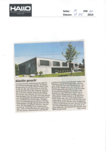 Auszug aus der Presse "Künstler gesucht"