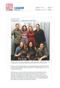 Presseebericht "Erfolgreicher 1. Truderinger Poetry Slam"