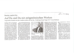 Pressebericht "Auf Du und Du mit zeitgenössischen Werken"