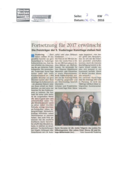 Pressebericht "Fortsetzung für 2017 erwünscht"