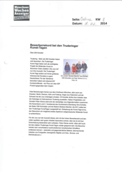 Pressebericht "Bewerberrekord bei den Truderinger Kunst-Tagen"