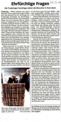 Pressebericht "Ehrfürchtige Fragen"