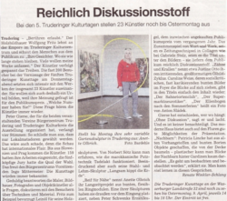 Pressebericht "Reichlich Diskusstionsstoff"