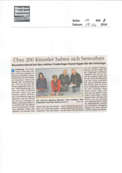 Pressebericht "Über 200 Künstler haben sich beworben"