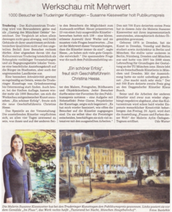 Pressebericht "Werkschau mit Mehrwert"