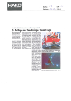 Pressebericht "9. Auflage der Truderinger Kunst-Tage"