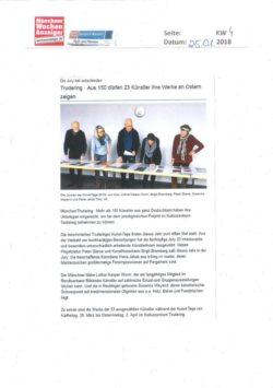 Pressebericht "Aus 150 dürfen 23 Künstler ihre Werke an Ostern zeigen"