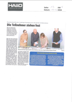 Pressebericht "Die Teilnehmer stehen fest"