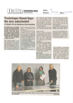 Pressebericht "Truderinger Kunst-Tage: Die Jury entscheidet"